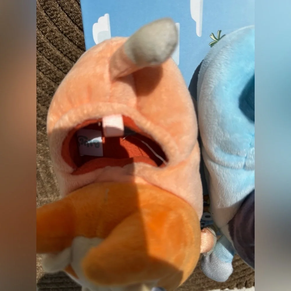 Cute Super Cozy Bluey Cartoon Character Plush Slippers‎ Coastal Cottagecore